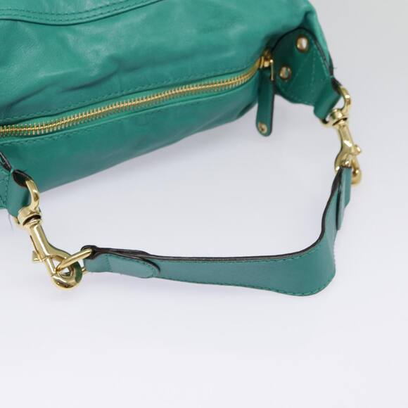 GUCCI Backpack Leather Green Gold - Picture 6 of 16